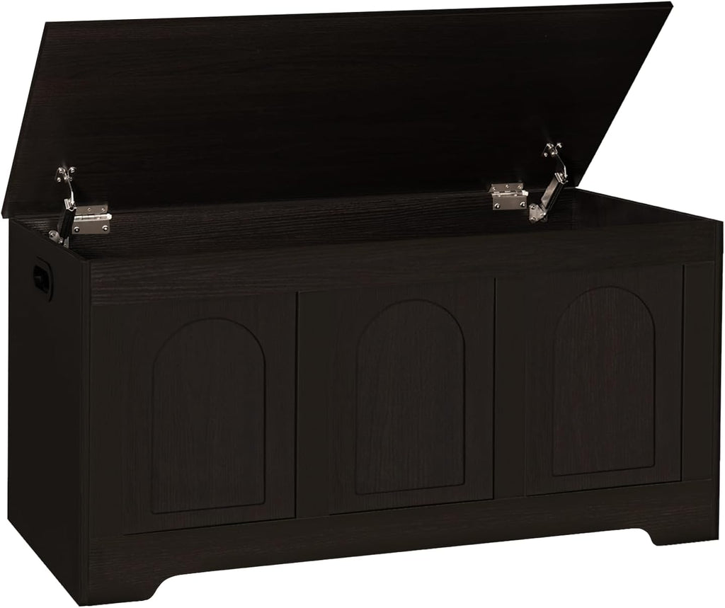 Espresso Flip Top Storage Chest Bench