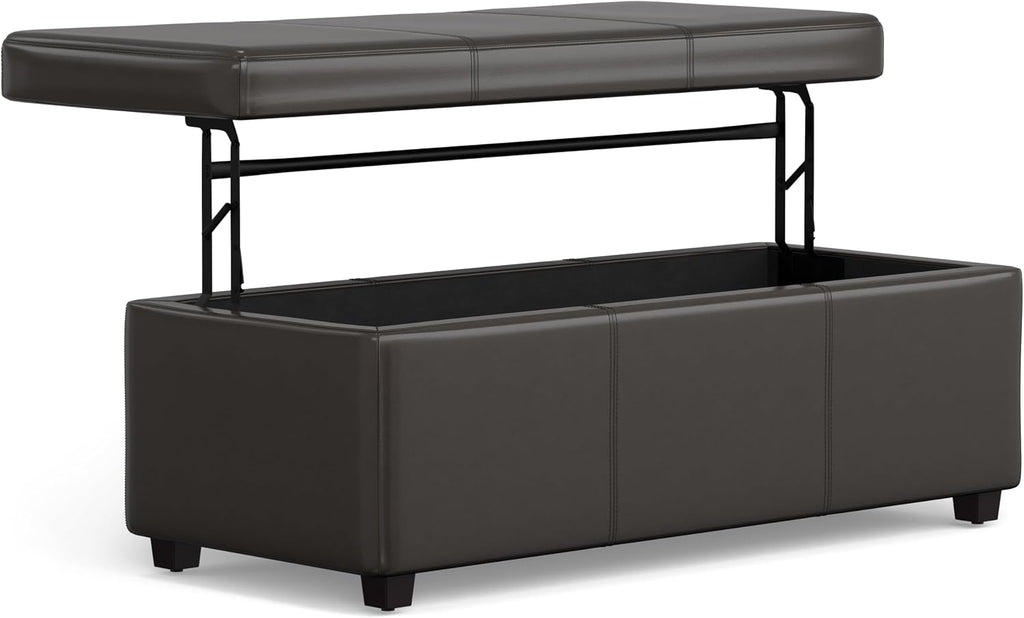 Brown Rectangular Storage Ottoman