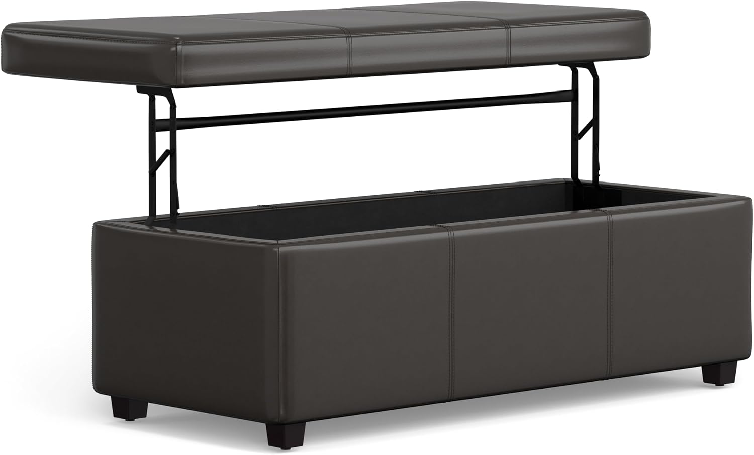 Brown Rectangular Storage Ottoman