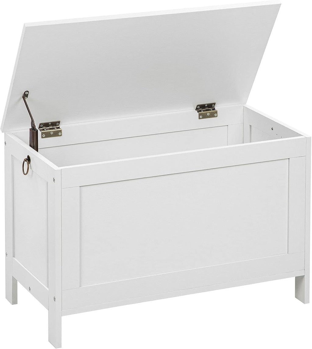 White Safety Hinge Toy Storage Chest