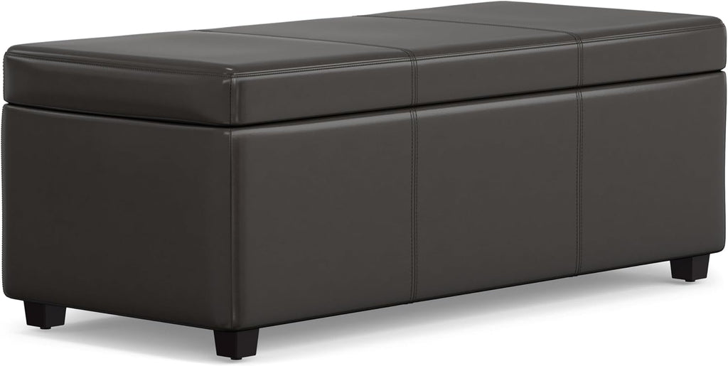 Brown Rectangular Storage Ottoman