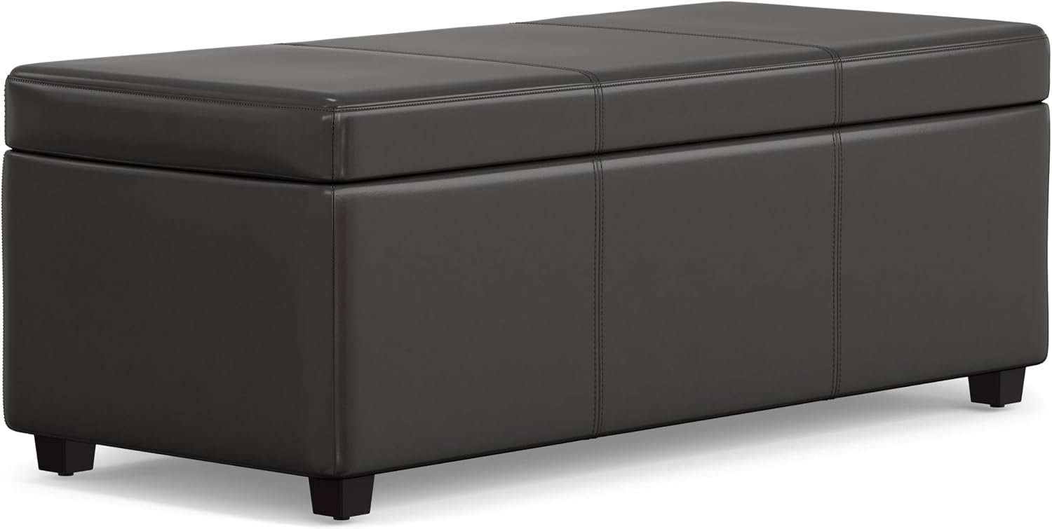 Brown Rectangular Storage Ottoman