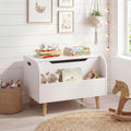 White Kids Toy Chest with Bookshelf