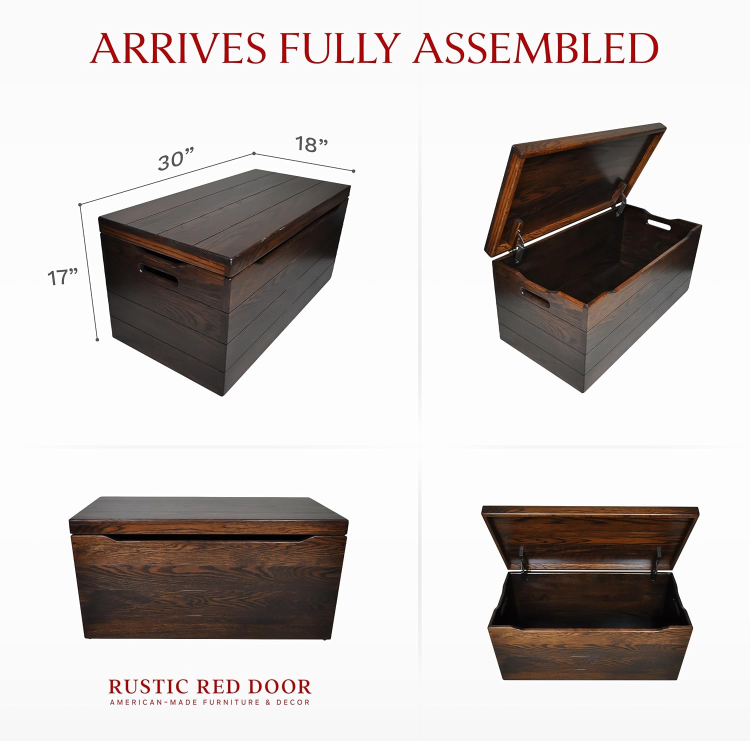 Rustic Oak Lid Storage Chest