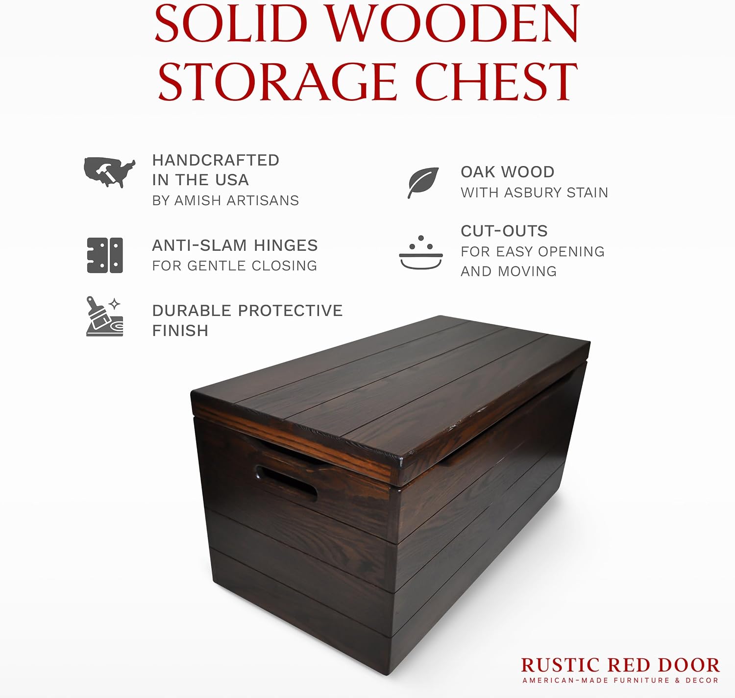 Rustic Oak Lid Storage Chest