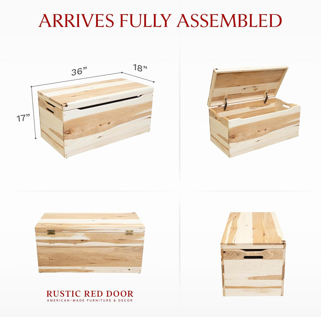 Rustic Wood Lid Storage Chest
