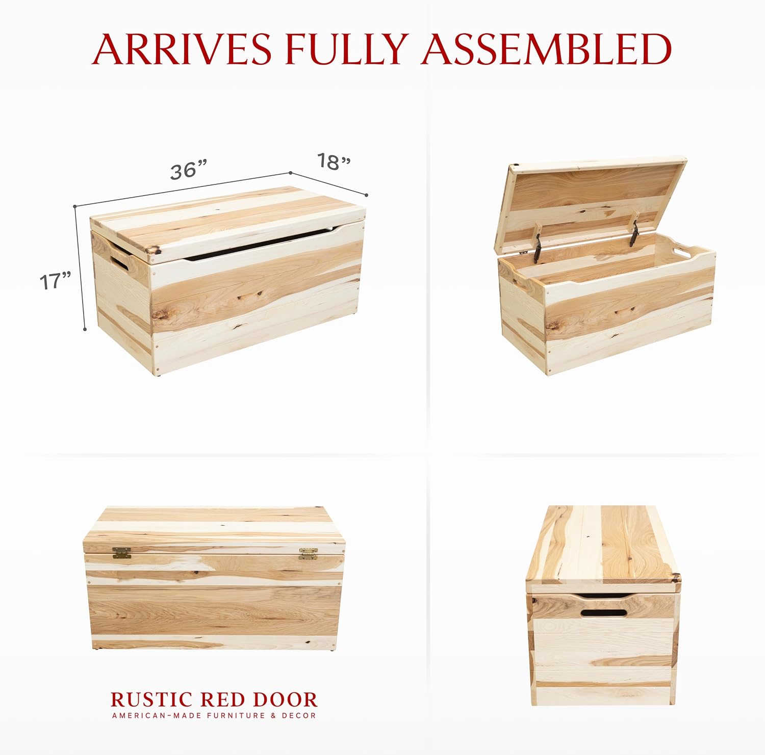 Rustic Wood Lid Storage Chest
