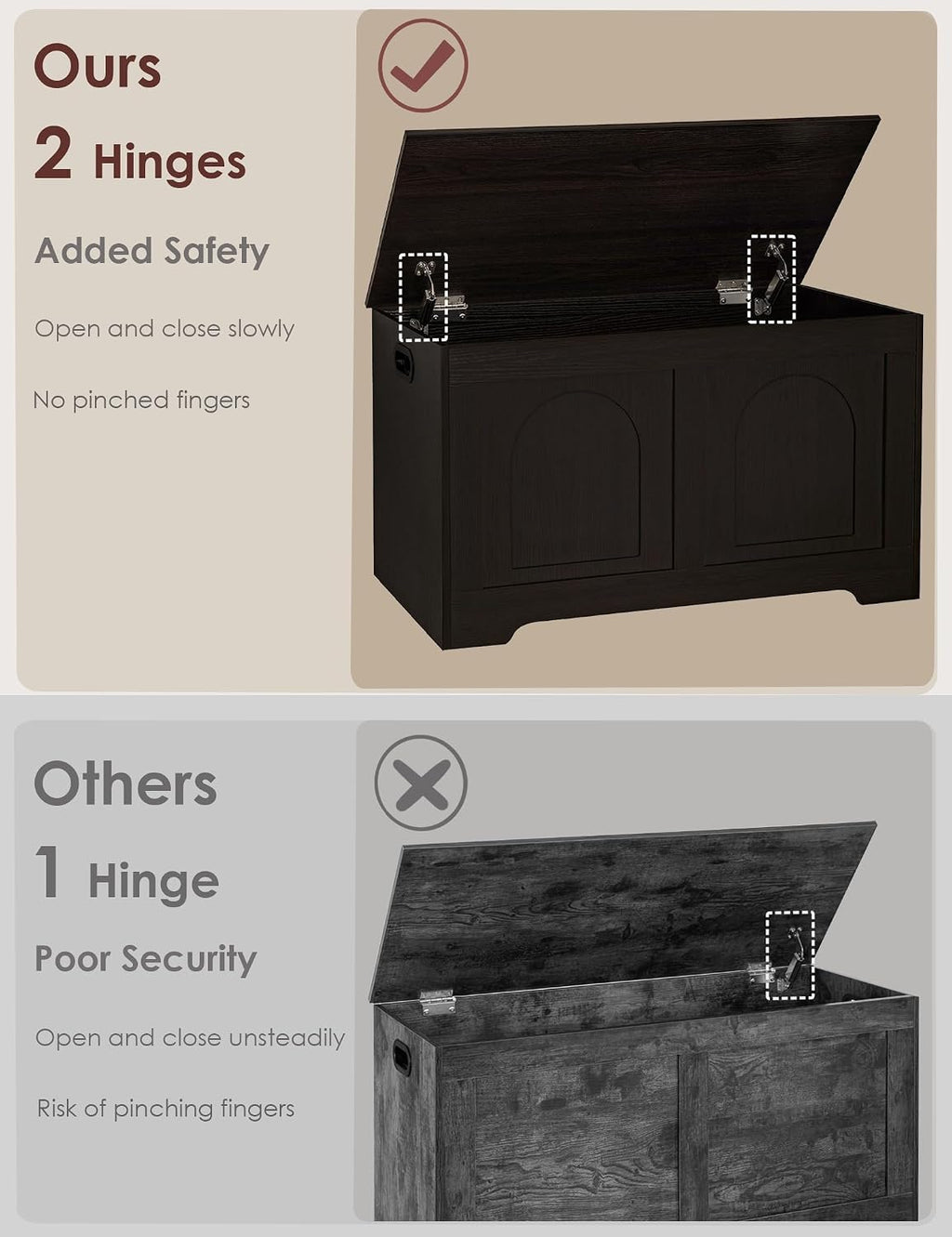 Flip Top Wooden Storage Bench