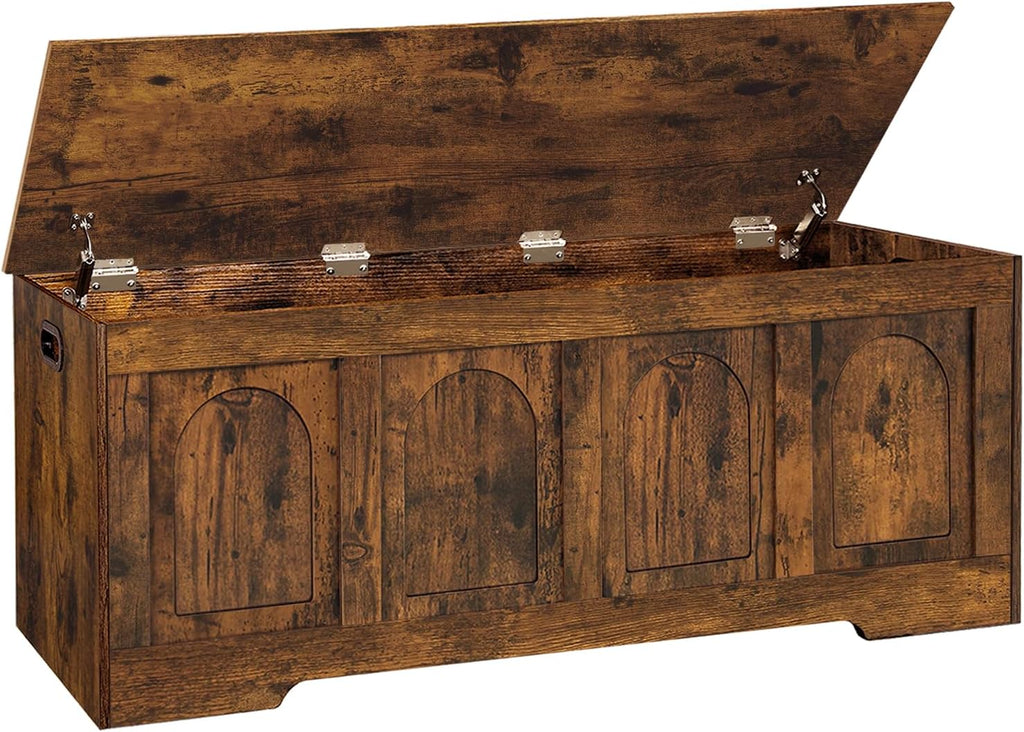 Rustic Brown Flip Top Large Wooden Storage Chest