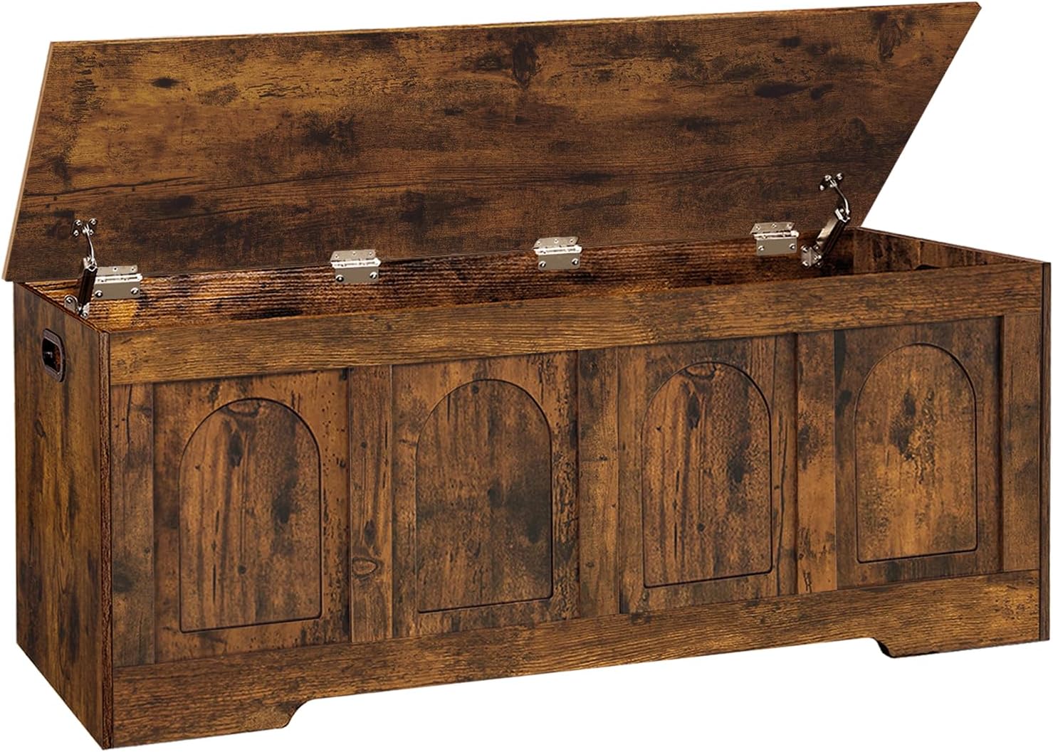 Rustic Brown Flip Top Large Wooden Storage Chest
