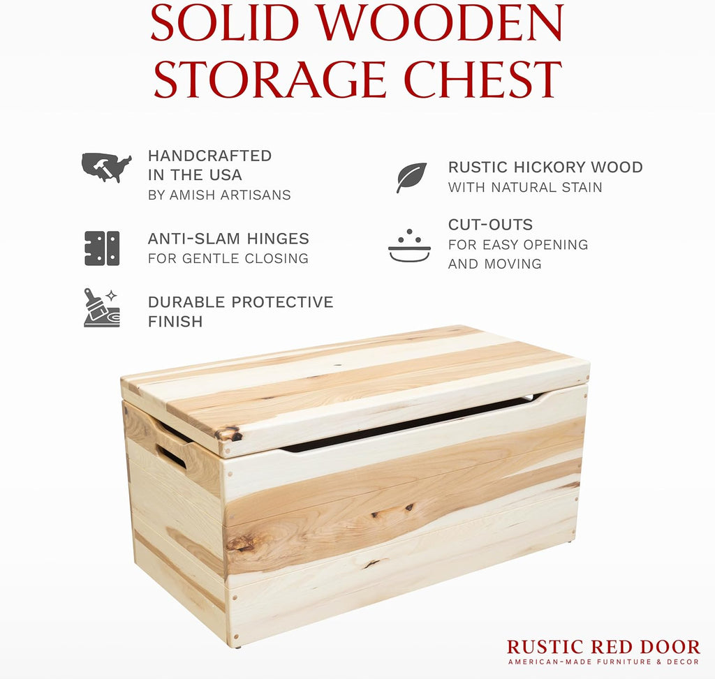Rustic Wood Lid Storage Chest