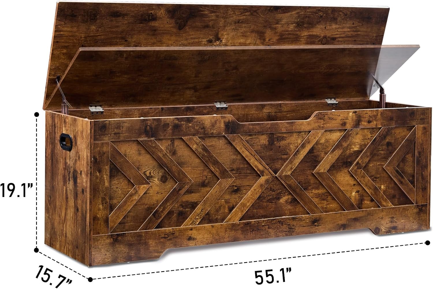 Rustic Large Safety Hinge Storage Chest