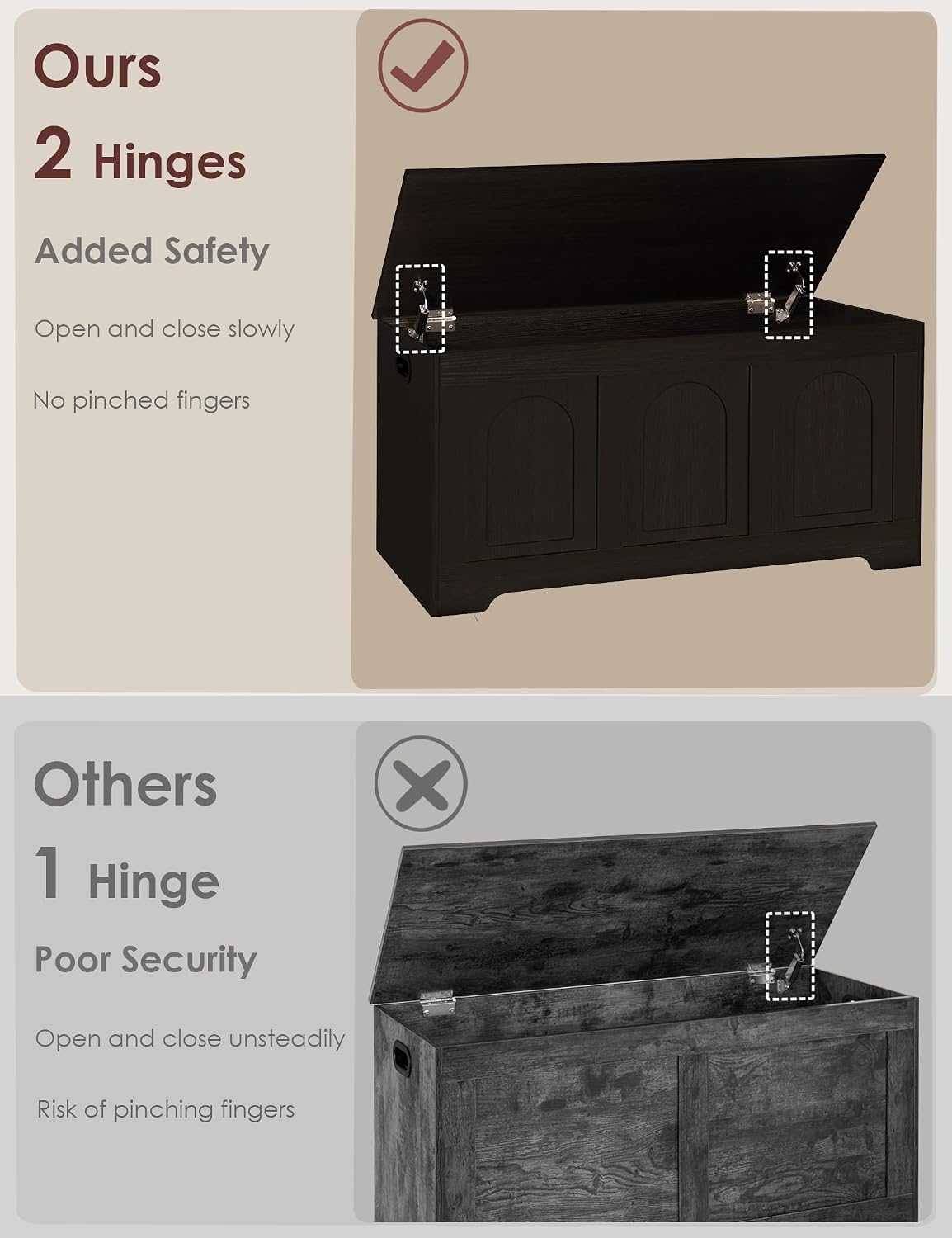 Espresso Flip Top Storage Chest Bench