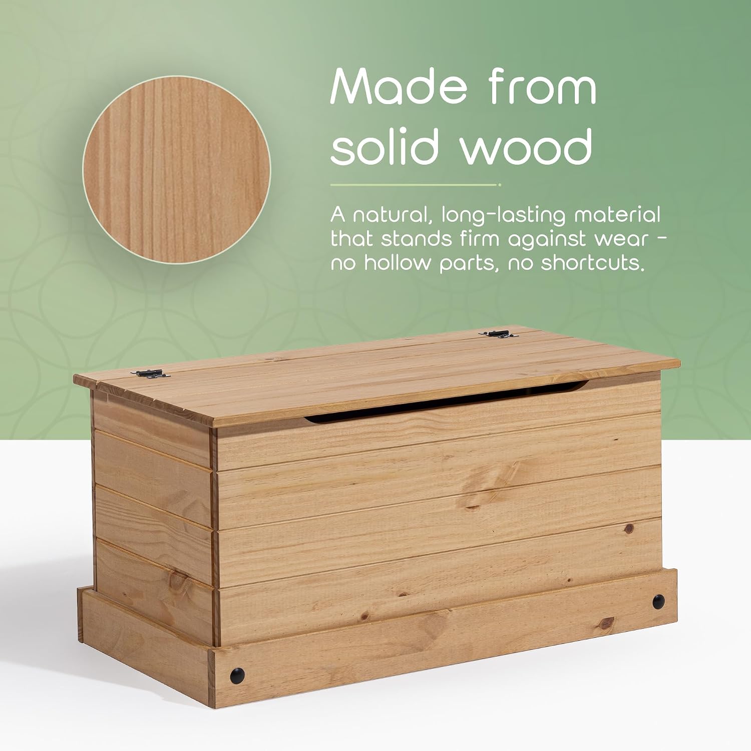 Natural Wood Lid Storage Chest