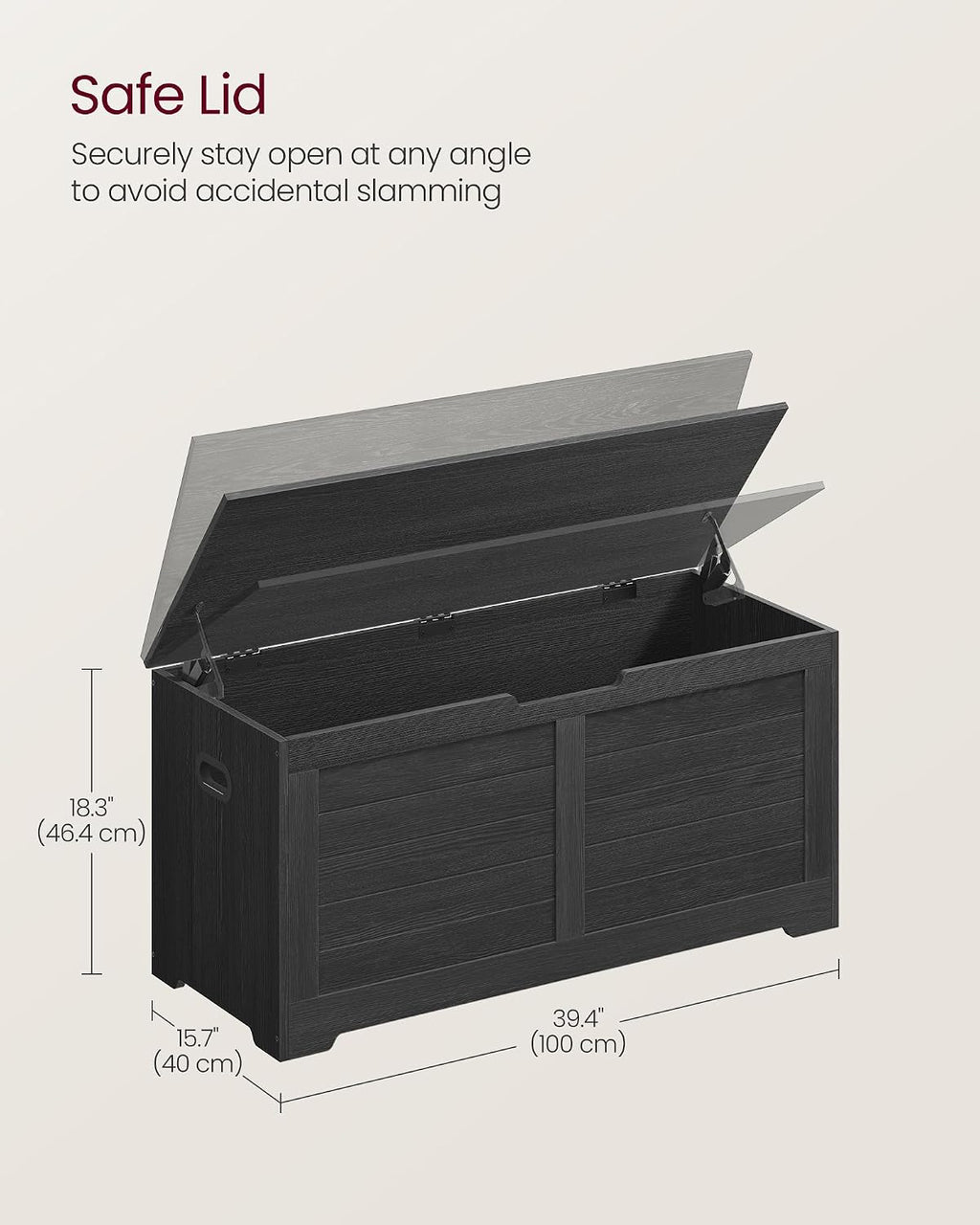 Gray Farmhouse Storage Chest Bench