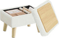 Cream Teddy Fleece Storage Foot Stool