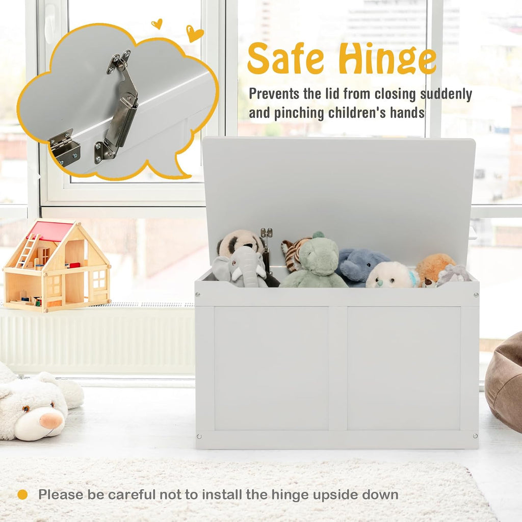 Grey Kids Flip Top Toy Storage Chest