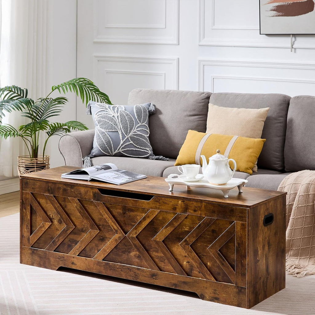 Rustic Large Safety Hinge Storage Chest