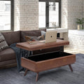 Saddle Brown Mid-Century Storage Ottoman
