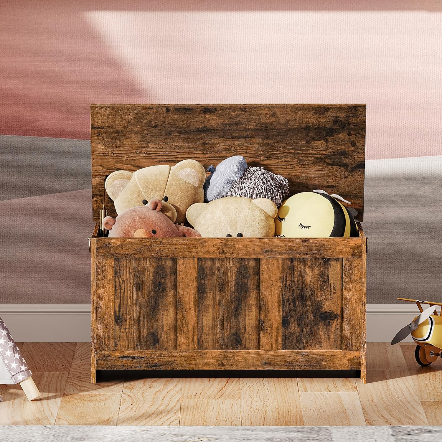Rustic Brown Lift Top Storage Chest