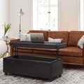 Brown Rectangular Storage Ottoman