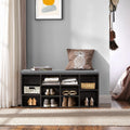 Black 10-Compartment Storage Shoe Bench