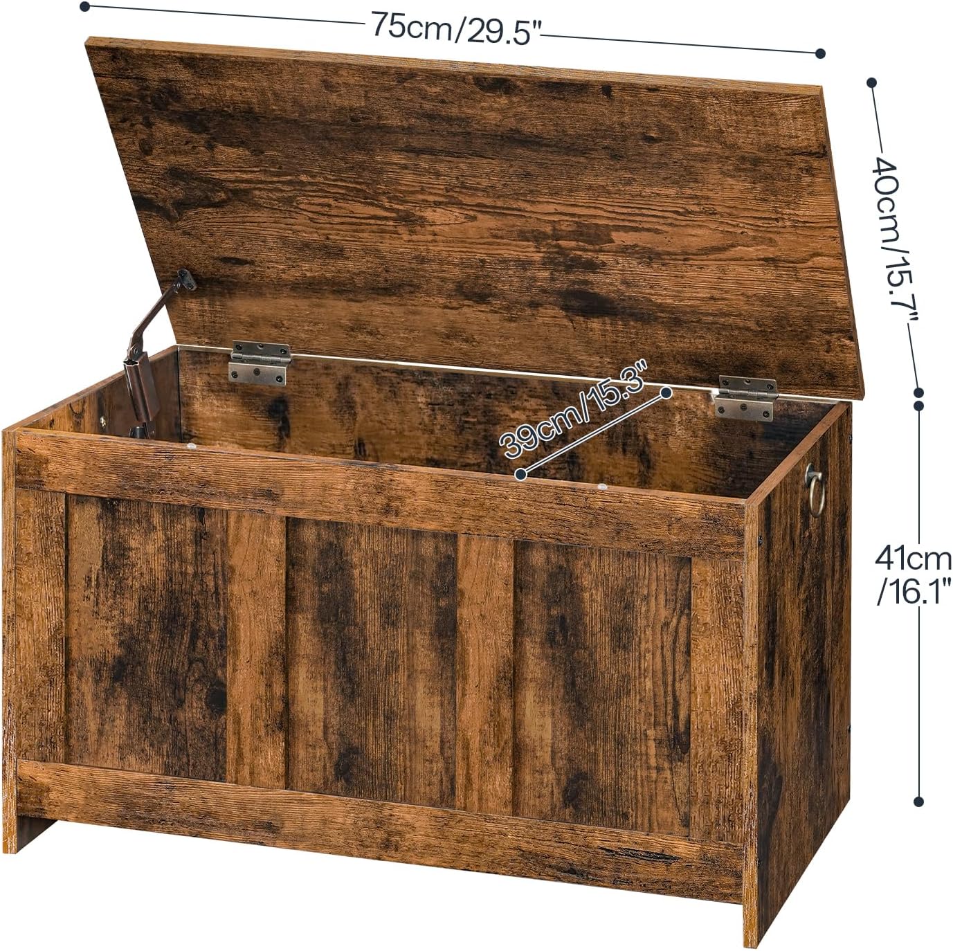 Rustic Brown Lift Top Storage Chest