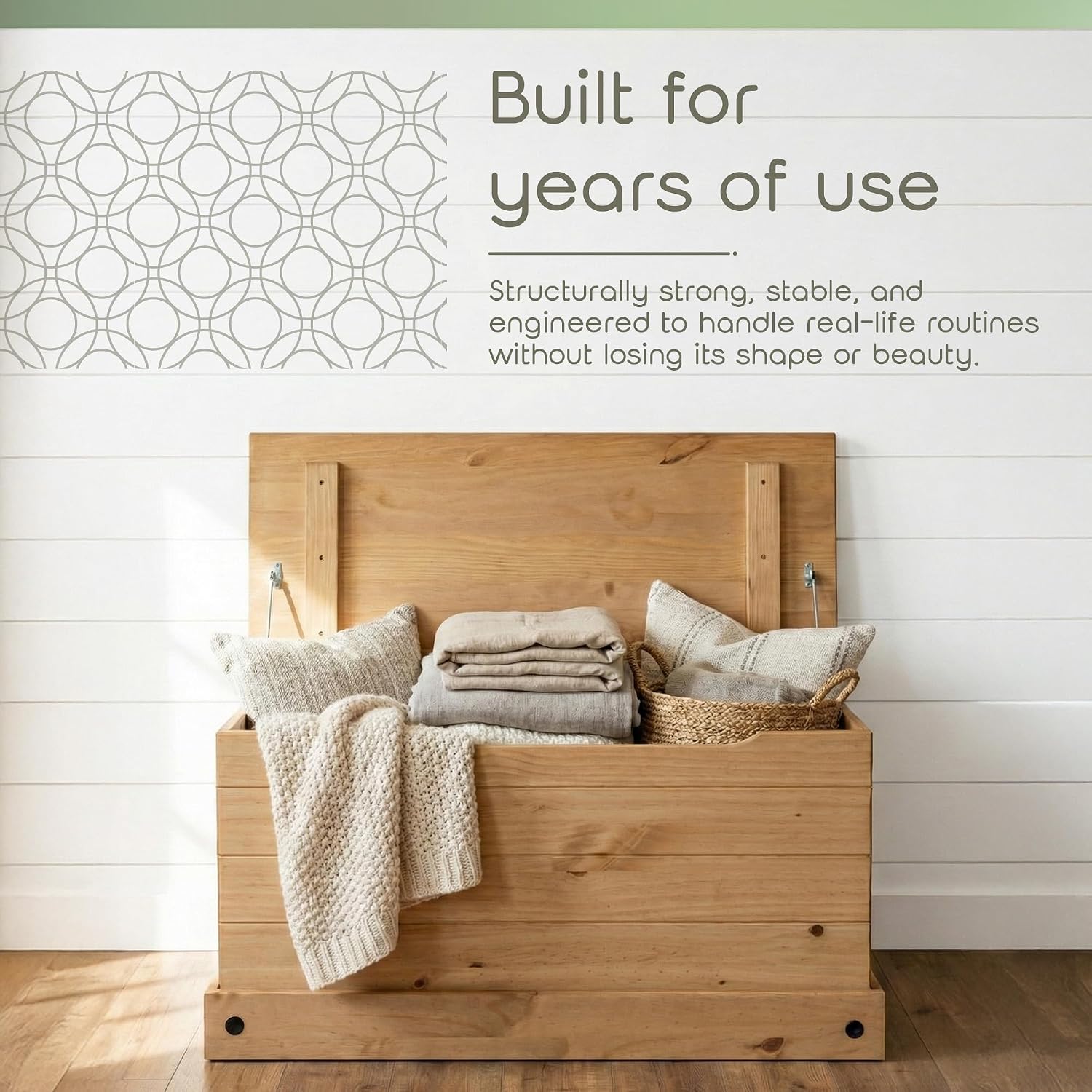 Natural Wood Lid Storage Chest