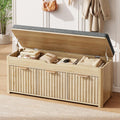 Natural Wood Lift Top Shoe Storage Bench