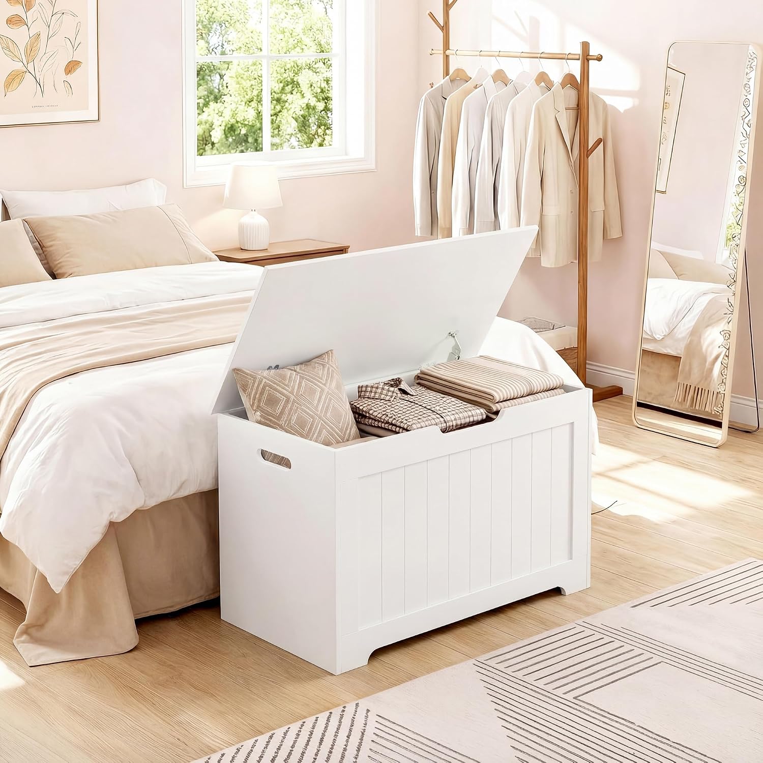 White Flip Top Large Storage Chest