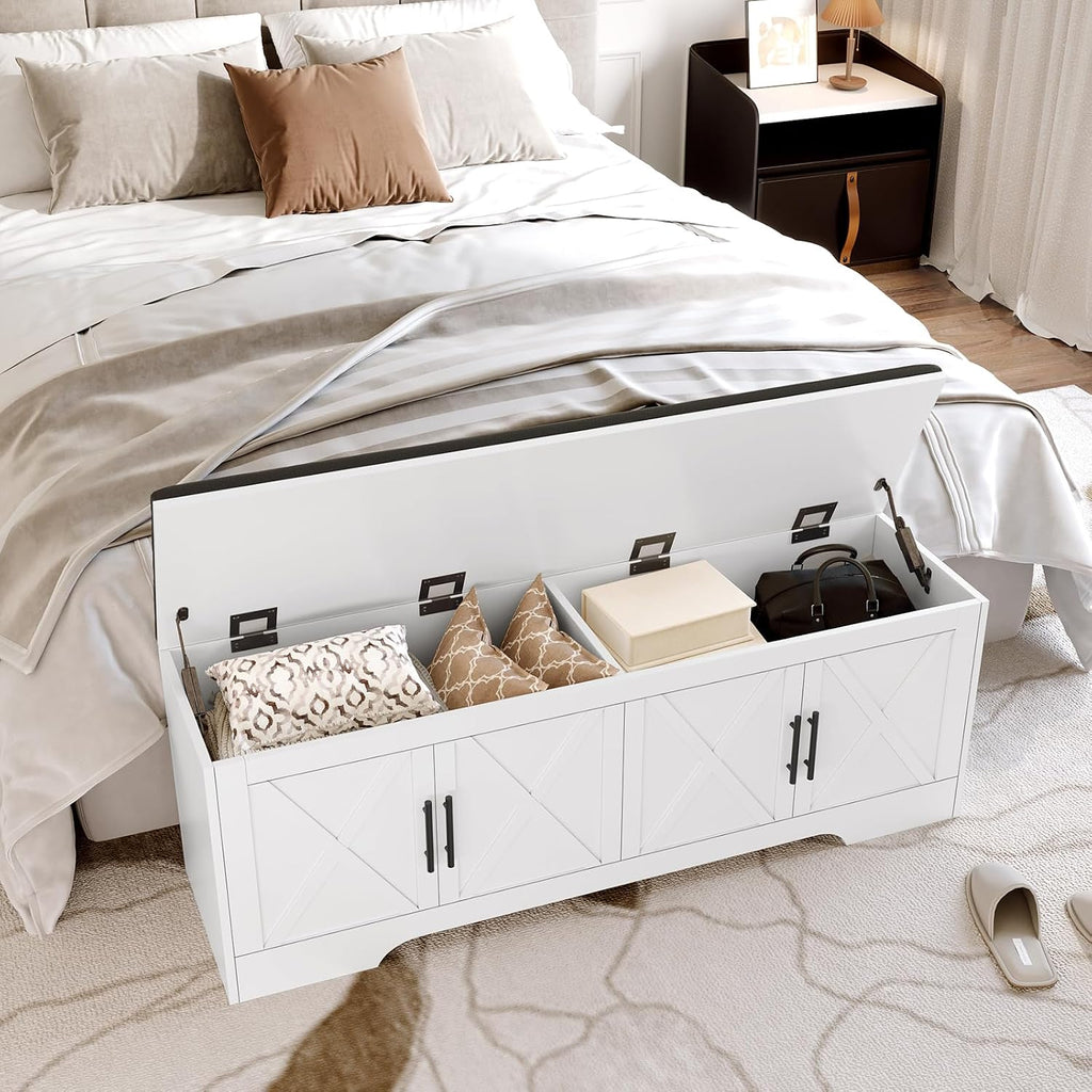 White Lift Top Storage Window Bench   你都有哪些颜色的储物长凳？   这款长凳的承重能力如何？   长凳的坐垫是什么材质的？