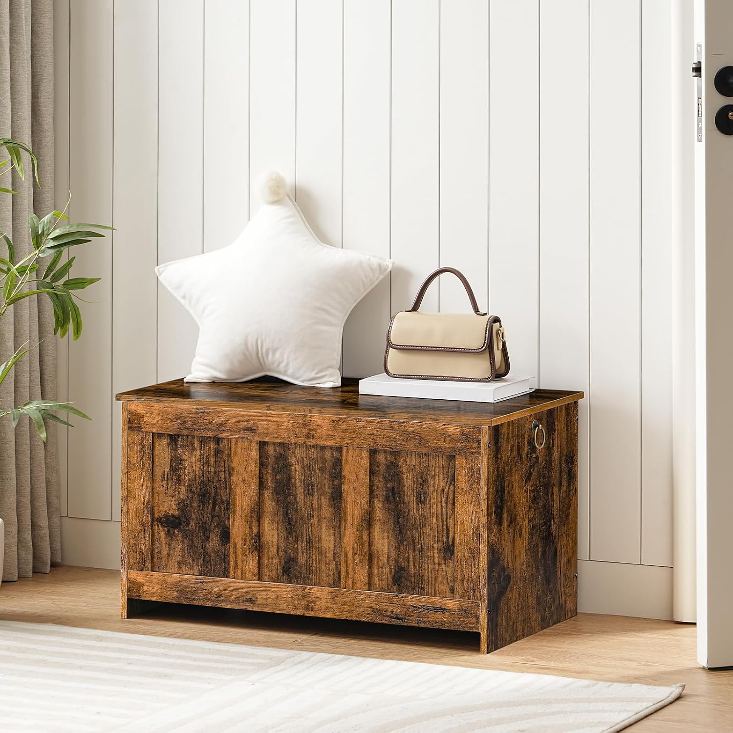 Rustic Brown Lift Top Storage Chest