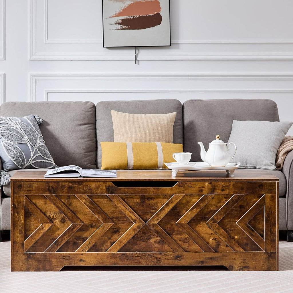 Rustic Large Safety Hinge Storage Chest