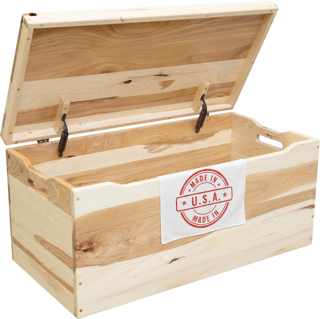 Rustic Wood Lid Storage Chest